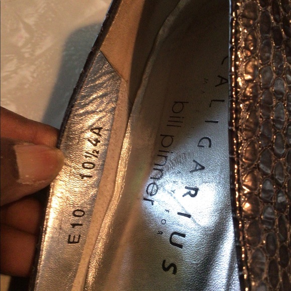 Caligarius Bill Pinner grayish snake print flats. - Picture 2 of 4